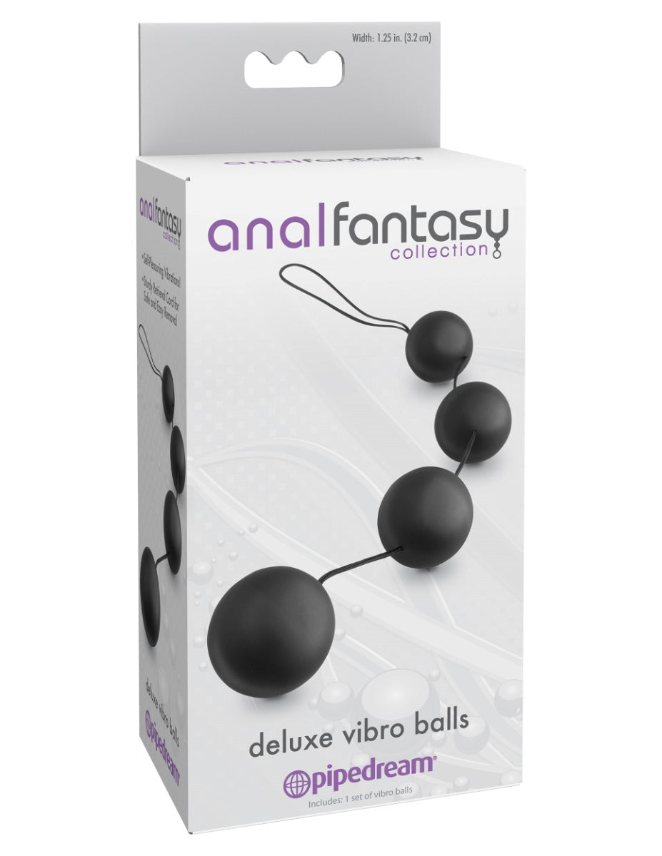 Deluxe Vibro Anal Beads Black | Waterproof Vibrating Anal Beads