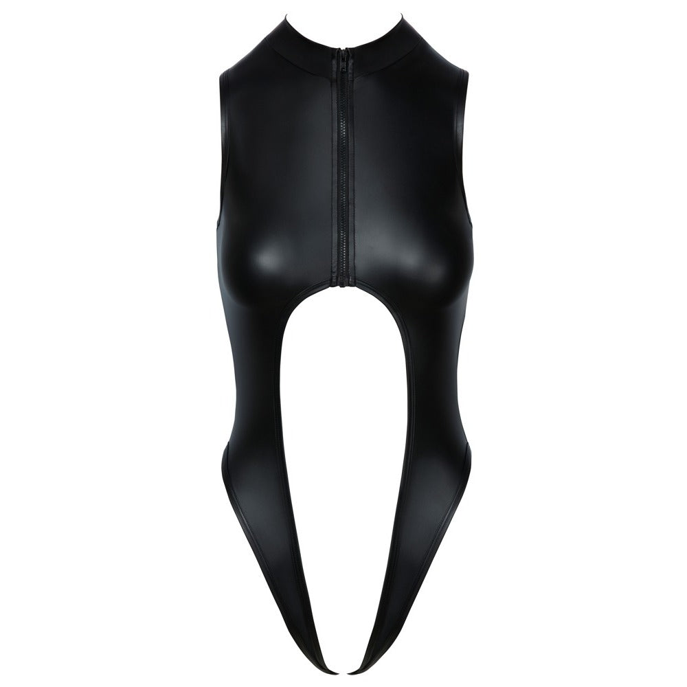 The Fully Open Matte Zip Bodysuit