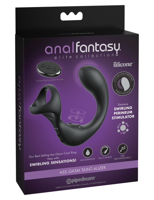Ass-Gasm Taint-Alizer Black | Vibrating Butt Plug with Cock Ring
