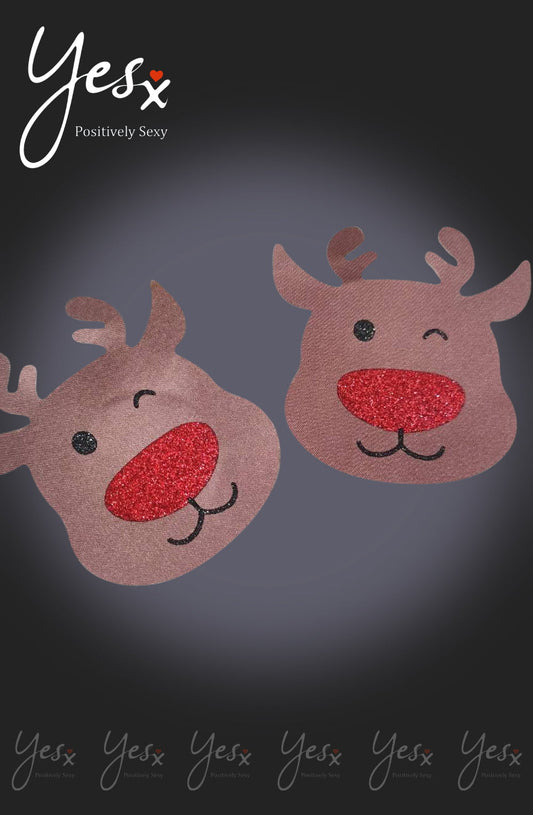Festive YesX YX960 Brown/Red Reindeer Nipple Covers