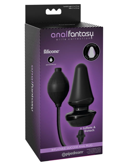 Inflatable Silicone Butt Plug Black | Adjustable Inflatable Anal Plug
