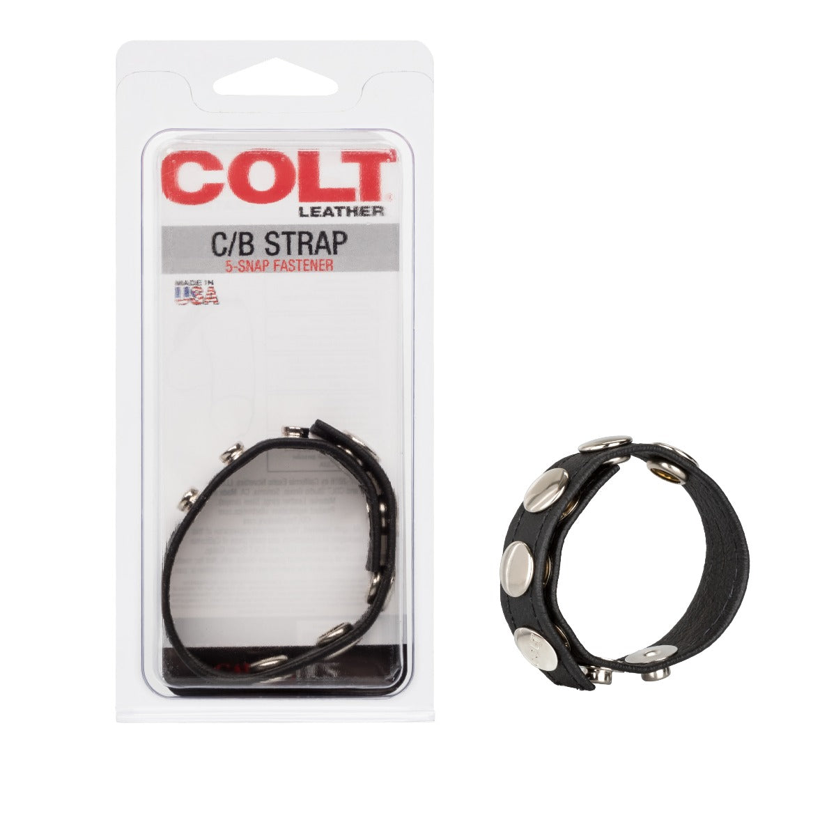 Adjustable 5 Snap Leather Cock Strap