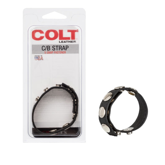 Adjustable 5 Snap Leather Cock Strap
