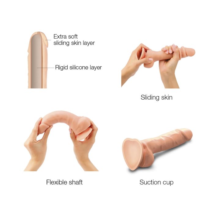 Sliding Skin Realistic Dildo Vanilla | Suction Cup Dildo