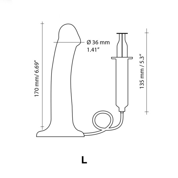 Squirting Cum Dildo Black | Silicone Ejaculating Dildo with Syringe